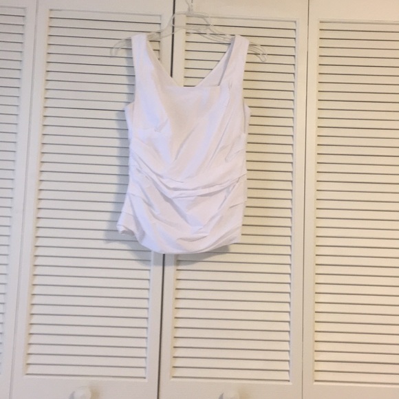 Ann Taylor Ruched Top w zipper back VERY FITTED - Picture 1 of 3
